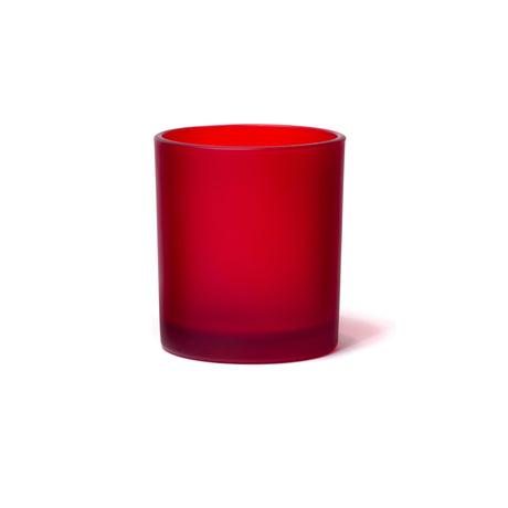 10oz Glass Candle Jar - Red Frosted - Glass Jar | General Bottle Supply