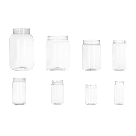 64 oz Round PET Plastic Jars - Clear - Plastic Jar | General Bottle Supply