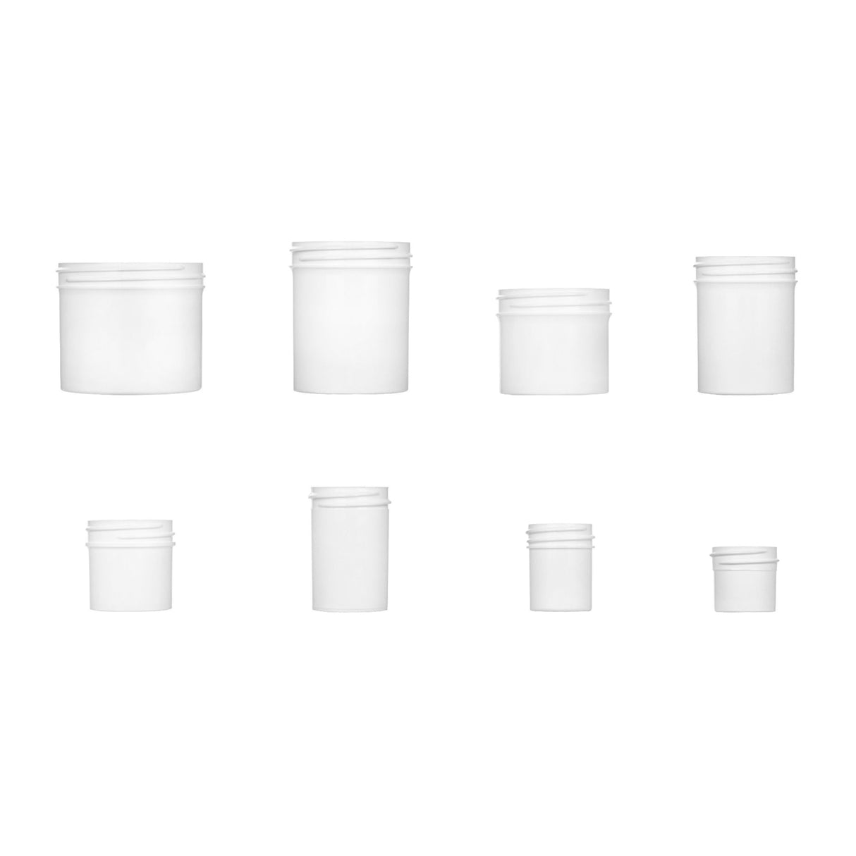 8 oz Single Wall Polypropylene - White (70/400) - Plastic Jar | General Bottle Supply