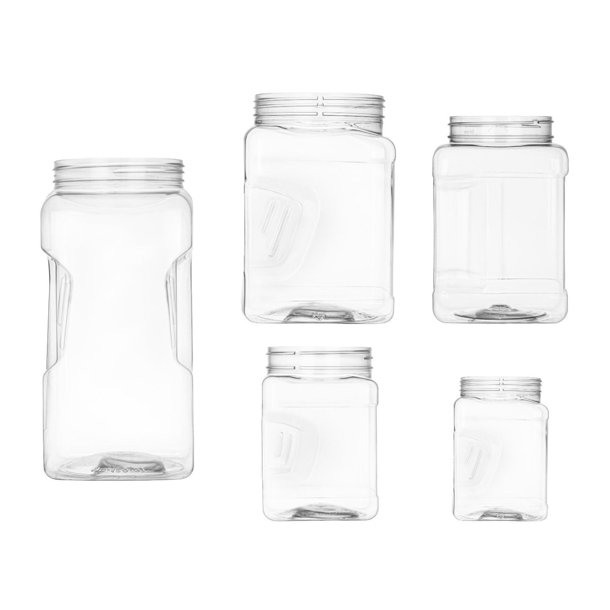 48 oz Square PET Jars - Clear - Plastic Jar | General Bottle Supply