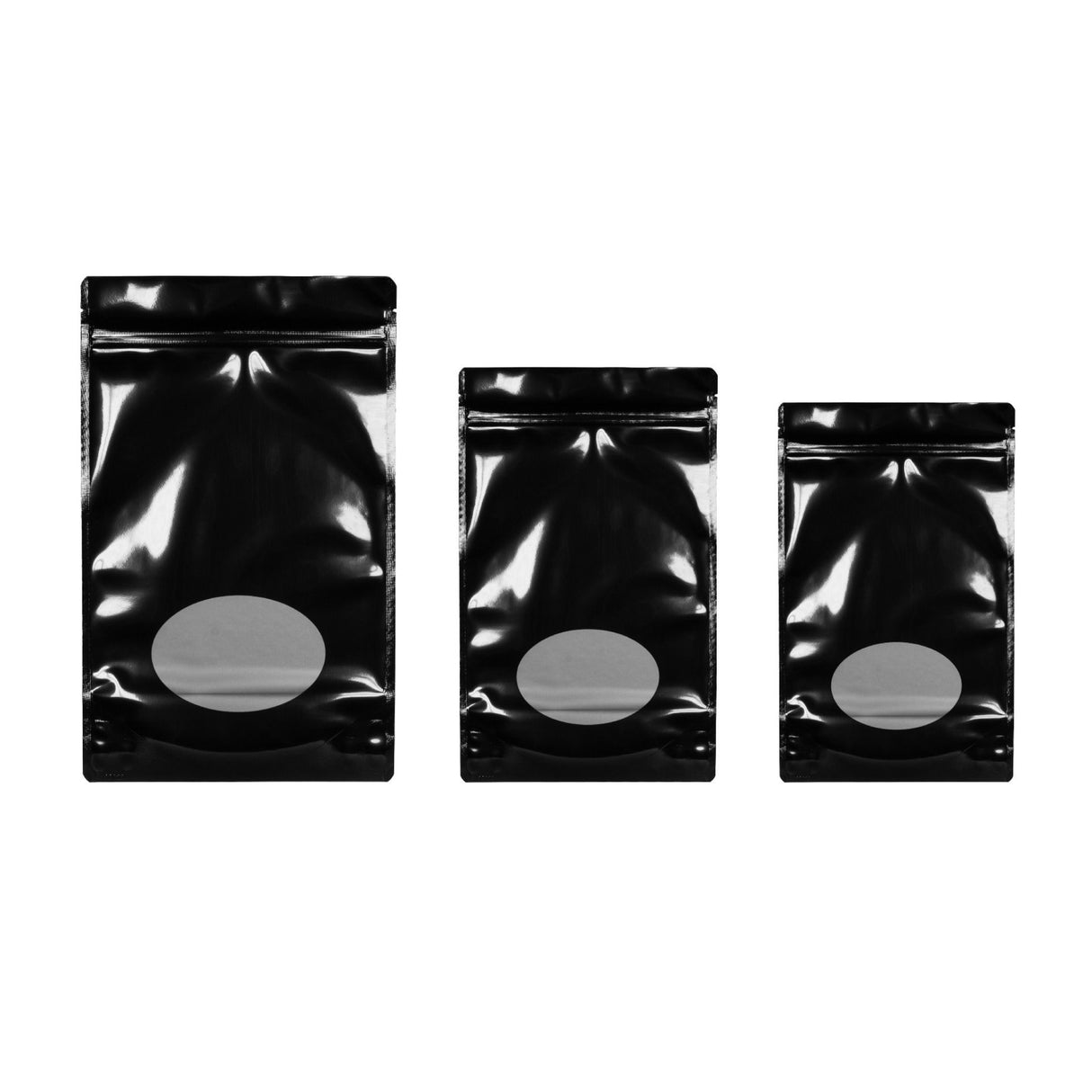 4 oz Stand Up Pouch Flexible Packaging - Poly Black with Window - Flexible Packaging | General Bottle Supply