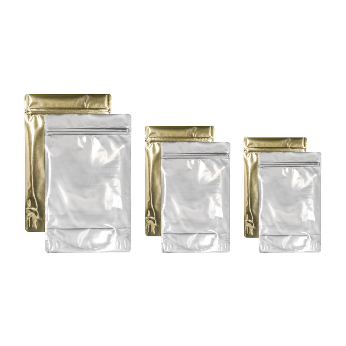 12 oz Stand Up Pouch Flexible Packaging - Poly Foil Clear/Gold - Flexible Packaging | General Bottle Supply