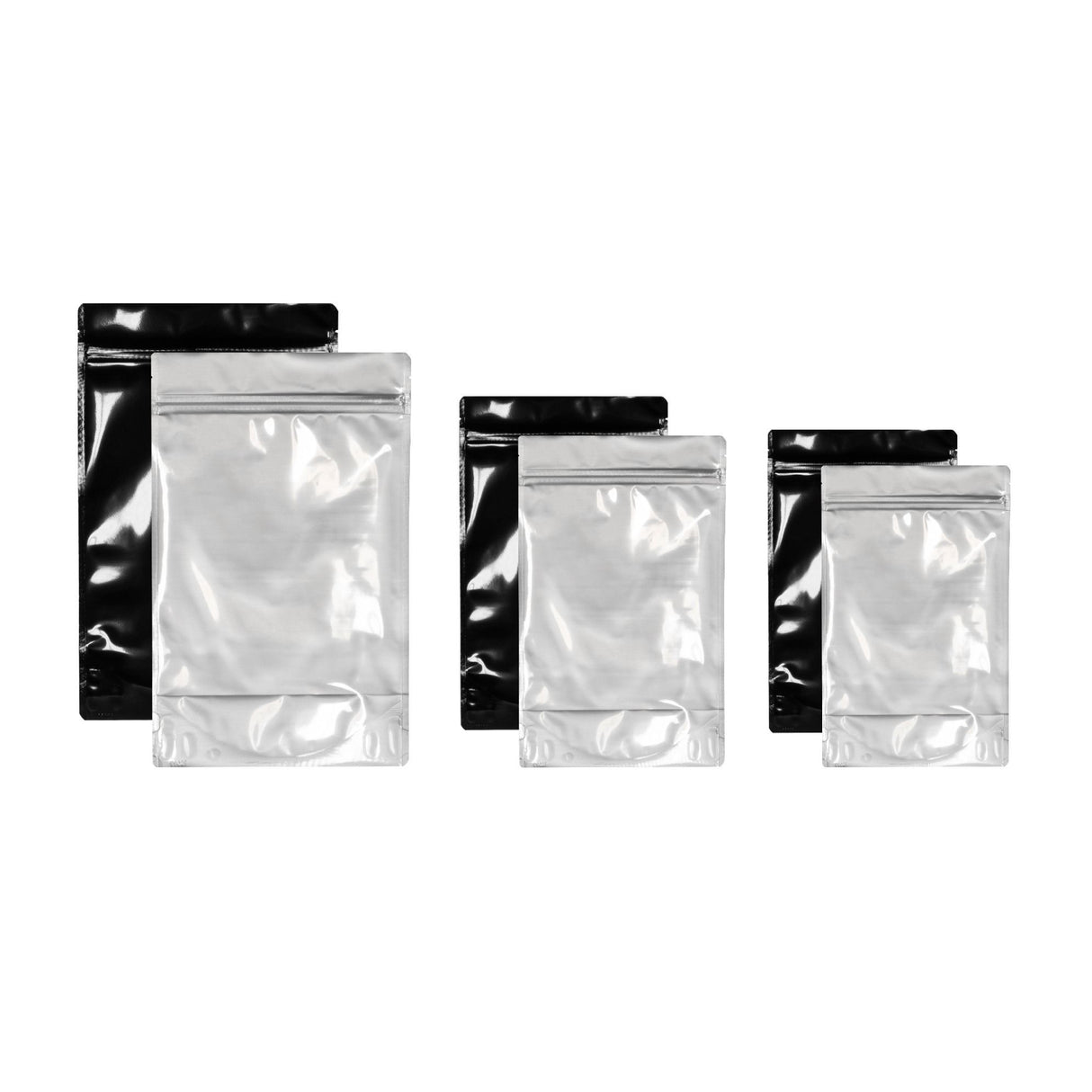 8 oz Stand Up Pouch Flexible Packaging - Poly Foil Clear/Black - Flexible Packaging | General Bottle Supply