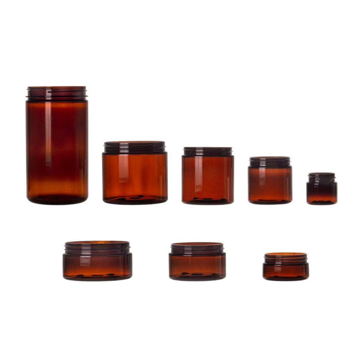 4 oz Wide Mouth PET Jars - Amber (Low Profile) - Plastic Jar | General Bottle Supply