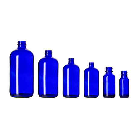 16 oz Boston Round Bottle - Cobalt Blue - Glass Bottle | General Bottle Supply