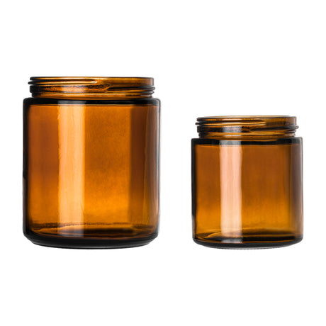 4 oz Straight Sided Glass Jars - Amber - Glass Jar | General Bottle Supply