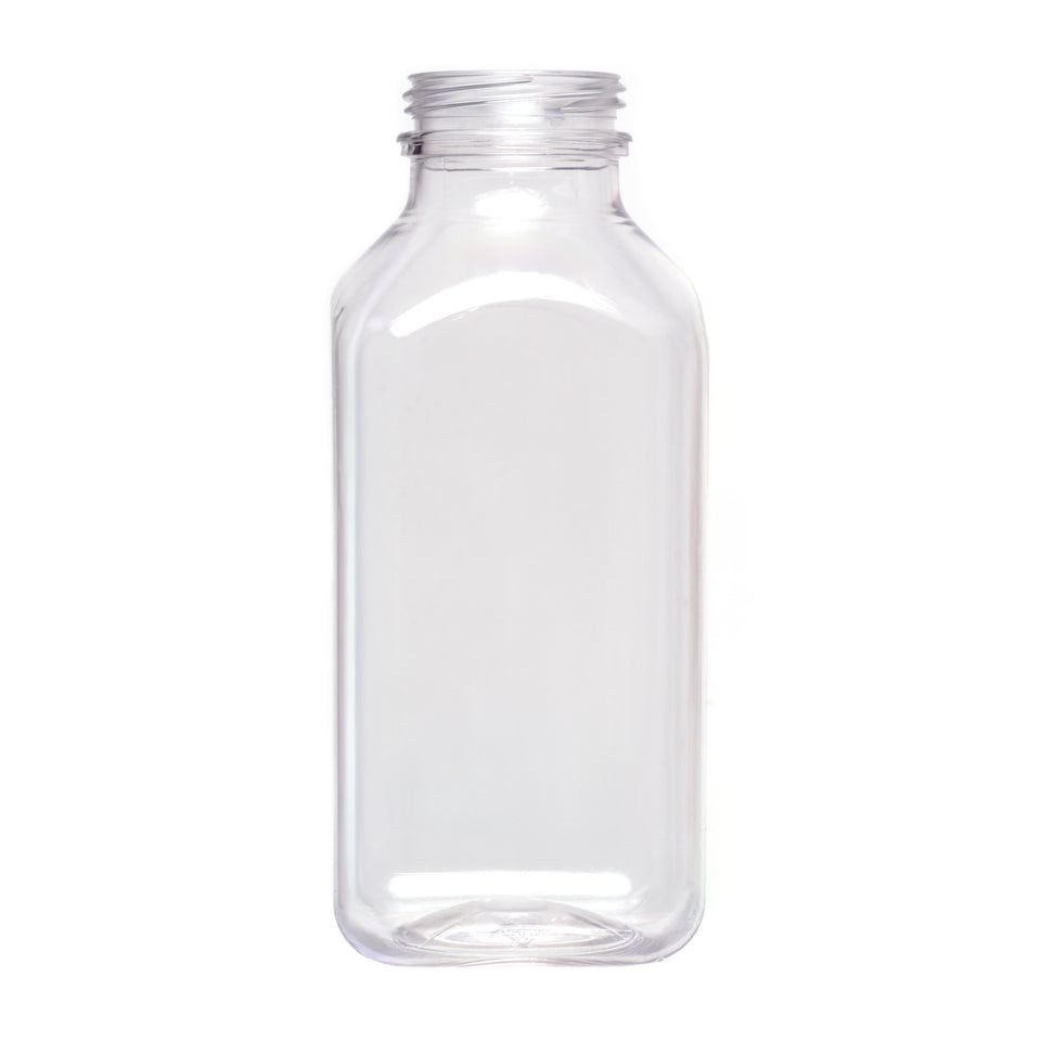 12 oz Dairy Square PET 38mm DBJ - Clear - Plastic Bottle | General Bottle Supply
