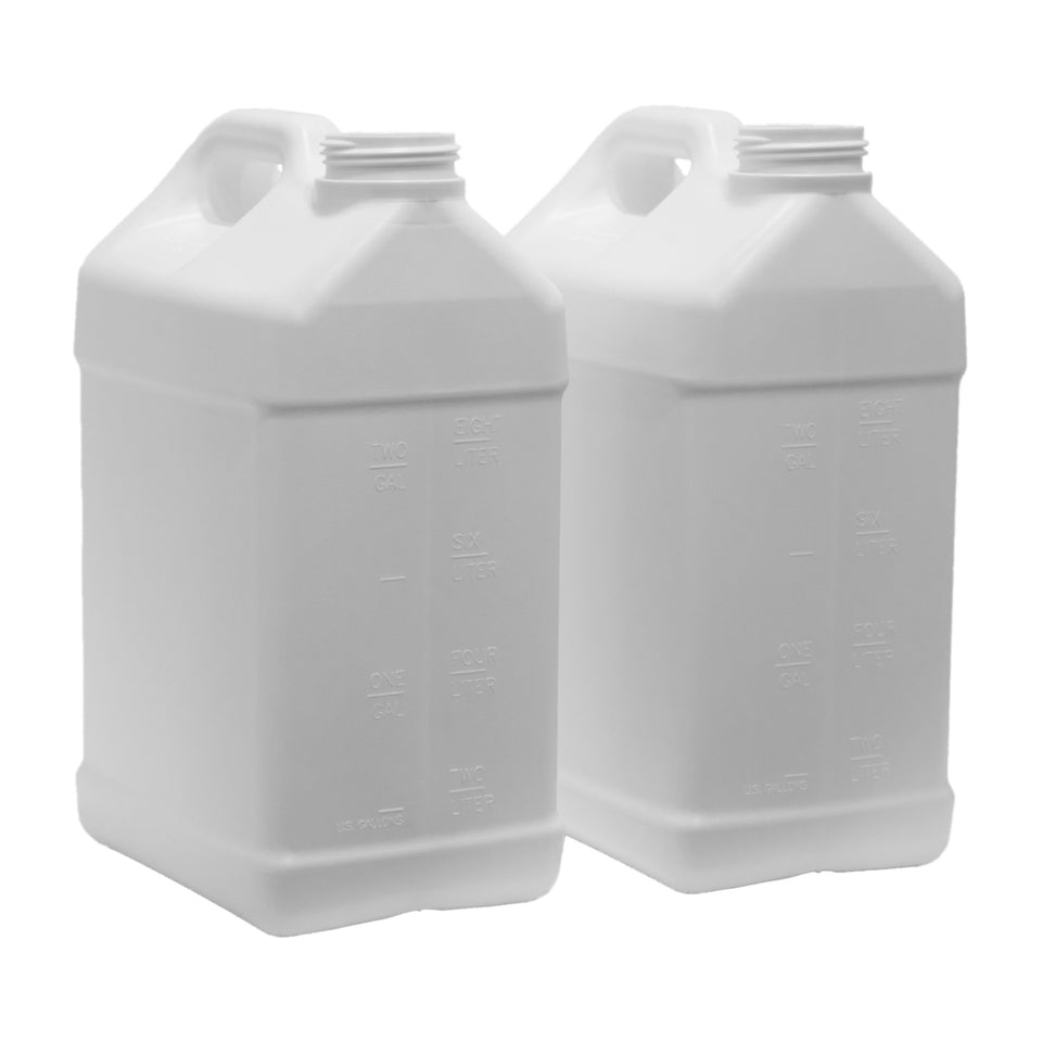 2.5 Gallon Industrial F-Style HDPE Container - White (Twin Pack) - Industrial Containers | General Bottle Supply