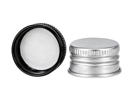 28MM SILVER ALUMINUM CAP WITH FOAM LINER - Assorted Caps | General Bottle Supply