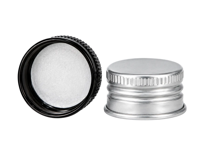 28MM SILVER ALUMINUM CAP WITH FOAM LINER - Assorted Caps | General Bottle Supply