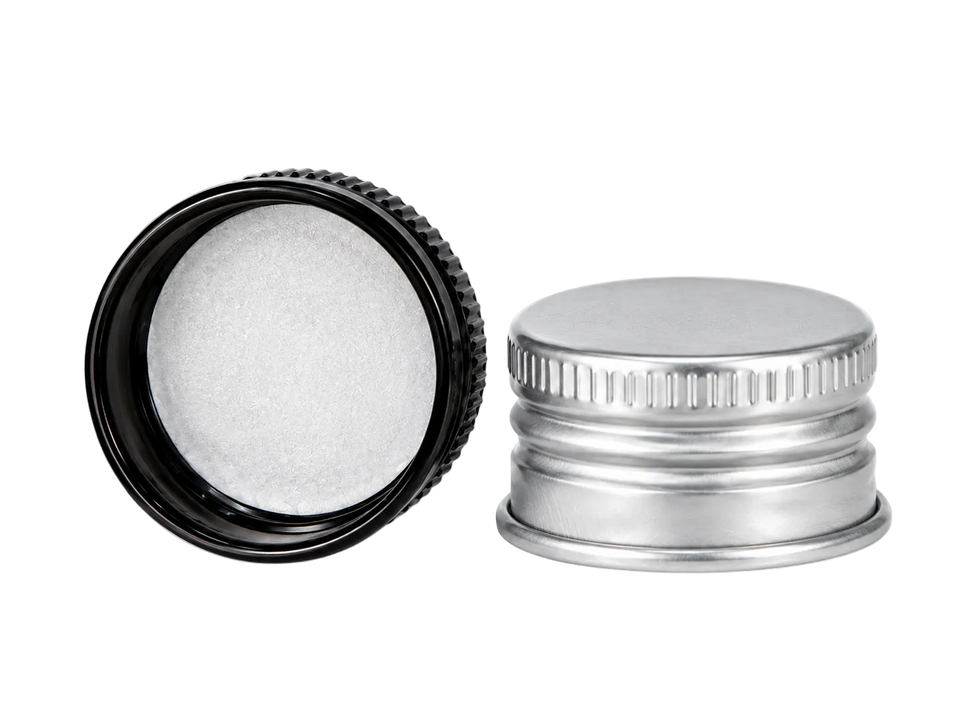 28MM SILVER ALUMINUM CAP WITH FOAM LINER - Assorted Caps | General Bottle Supply