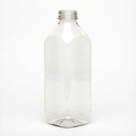 32 oz Dairy Square PET Bottle - Clear (38mm DBJ) - Plastic Bottle | General Bottle Supply