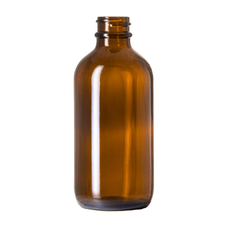 4 oz Boston Round Bottle - Amber - Glass Bottle | General Bottle Supply