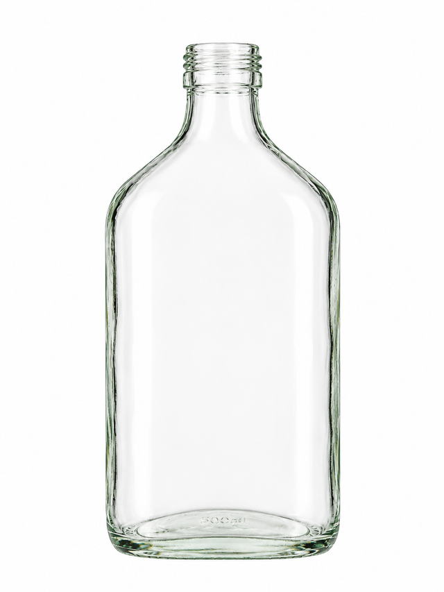 500ML FLASK GLASS BOTTLE - Glass Bottle | General Bottle Supply