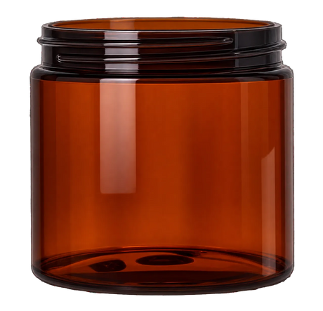8 oz Wide Mouth PET Jars - Amber - Plastic Jar | General Bottle Supply