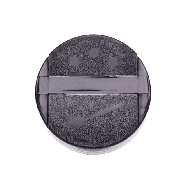 Eco Flap-Rite Flapper Caps with Pressure Sensitive (PS Liner) 5 Hole 0.125 Pour - Black 43/485 - Dispensing Caps | General Bottle Supply