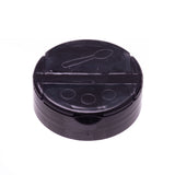 Eco Flap-Rite Flapper Caps with Pressure Sensitive (PS Liner) 0.300 Pour Sifter with 3 Holes - Black 53/485 - Dispensing Caps | General Bottle Supply