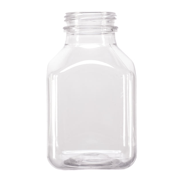 8 oz Dairy Square PET Drop Ring Bottle T/E - Clear - Plastic Bottle | General Bottle