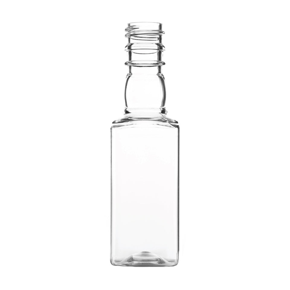 50 ml Airline Mini Liquor Bottle - Square - Plastic Bottle | General Bottle Supply