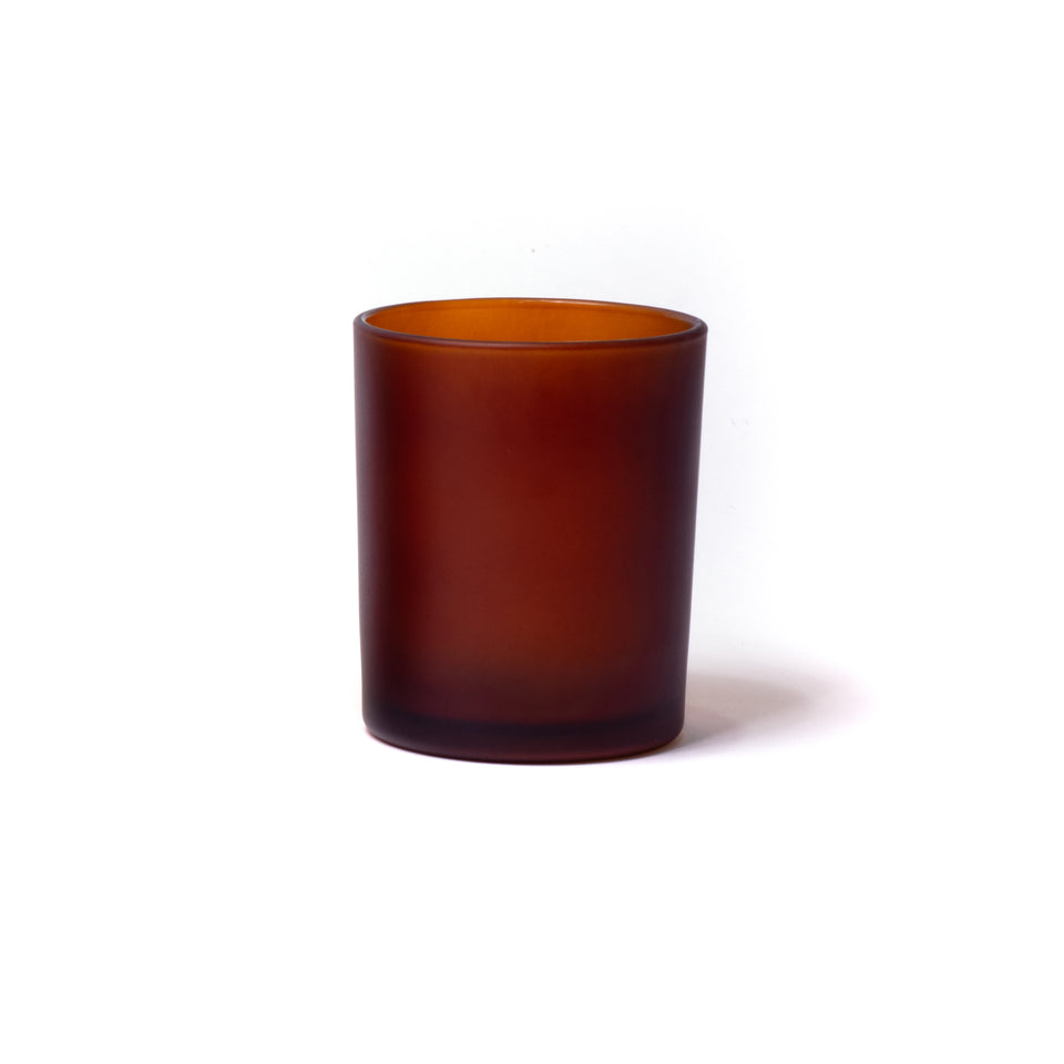 7oz Glass Candle Jar - Amber Frosted - Glass Jar | General Bottle Supply
