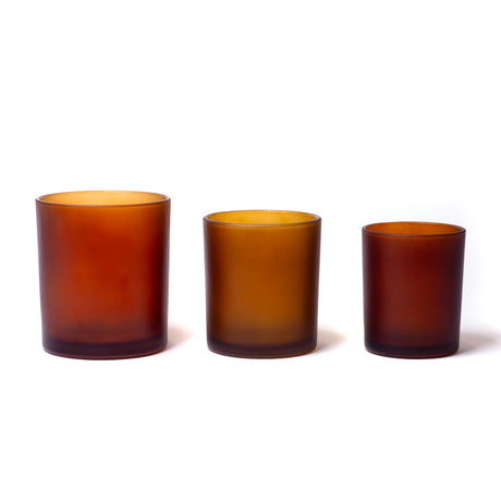 10oz Glass Candle Jar - Amber Frosted - Glass Jar | General Bottle Supply