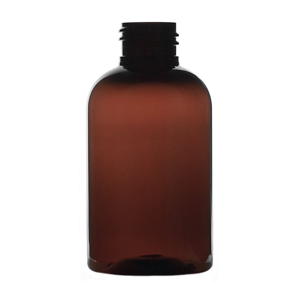 4 oz Boston Round PET Bottles - Amber - Plastic Bottle | General Bottle Supply