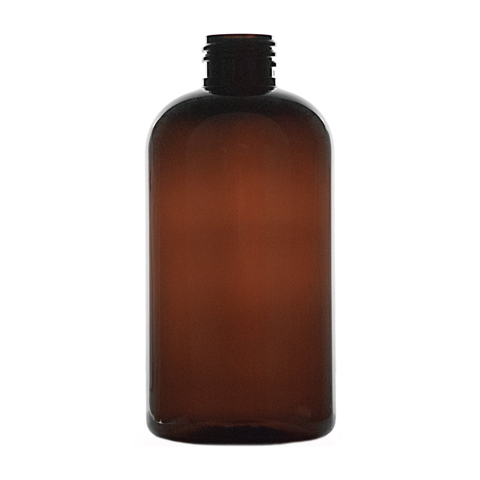 8 oz Boston Round PET Bottles - Amber - Plastic Bottle | General Bottle Supply
