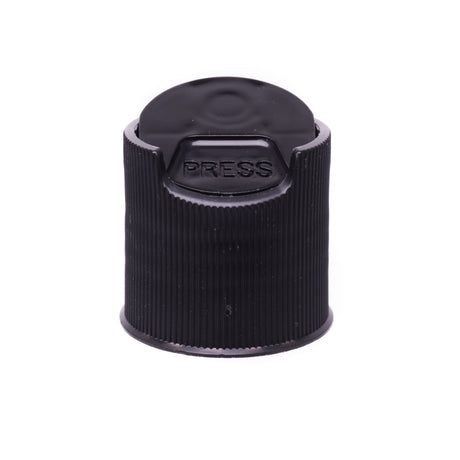 Disc or Press Top - Ribbed - Black (24/410) - Assorted Caps | General Bottle Supply