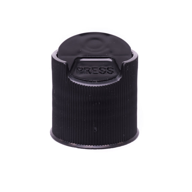 Disc or Press Top - Ribbed - Black (24/410) - Assorted Caps | General Bottle Supply