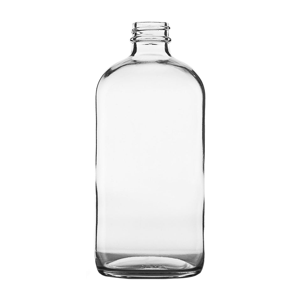 16 oz Boston Round Bottle - Flint - Glass Bottle | General Bottle Supply