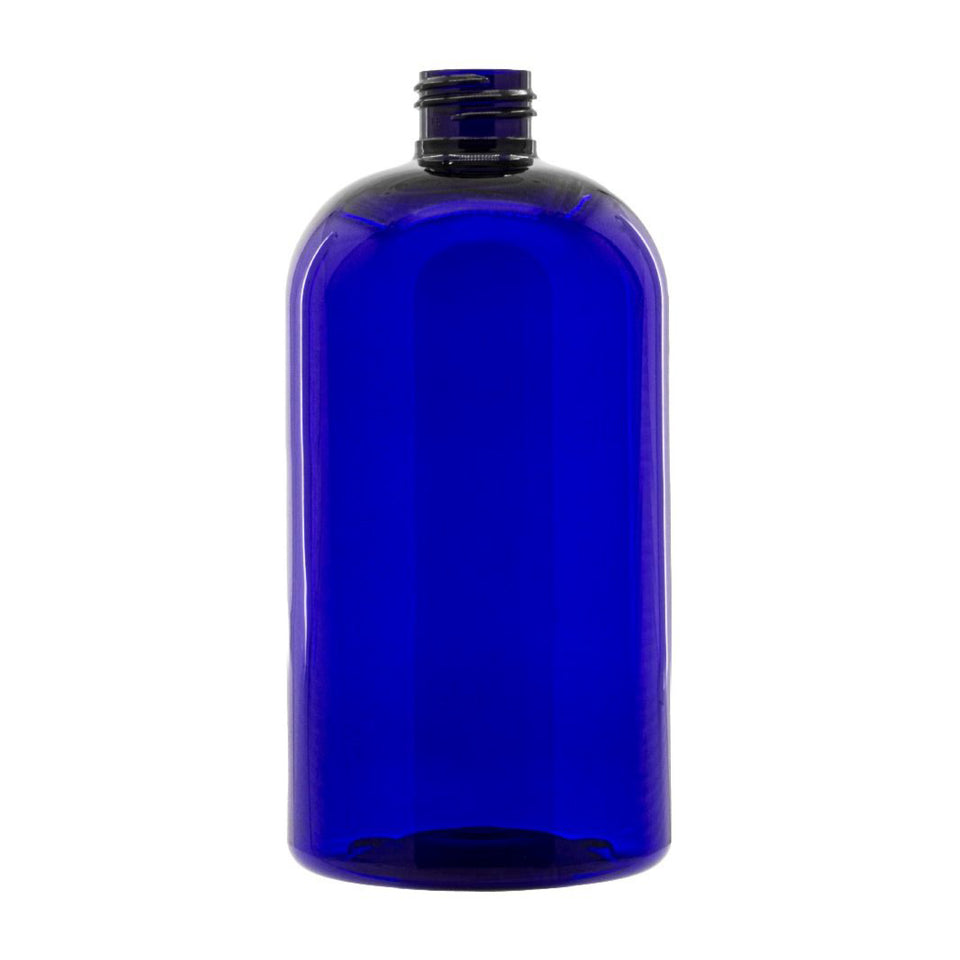 16 oz Boston Round PET Bottles - Blue - Plastic Bottle | General Bottle Supply