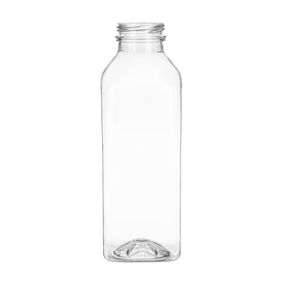16 oz Dairy Square PET Bottle - Clear - Plastic Bottle | General Bottle Supply
