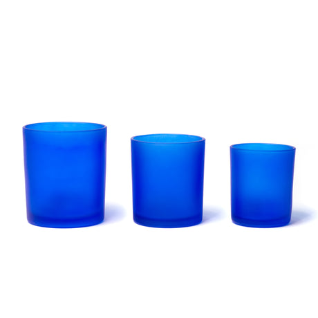 15oz Glass Candle Jar - Dark Blue Frosted - Glass Jar | General Bottle Supply