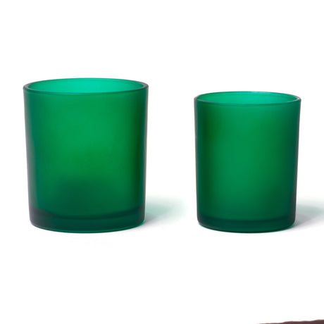 15oz Glass Candle Jar - Green Frosted - Glass Jar | General Bottle Supply