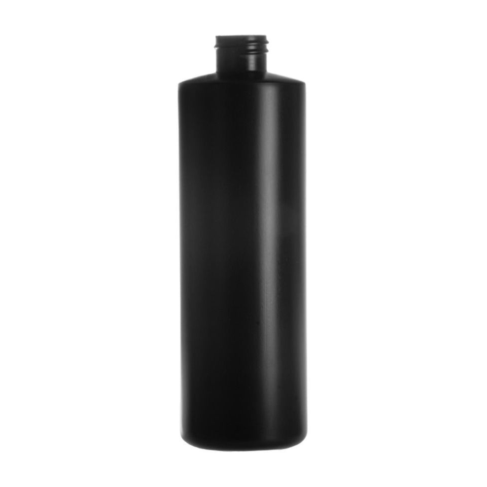16 oz Cylinder Round HDPE Bottles - Black - Plastic Bottle | General Bottle Supply