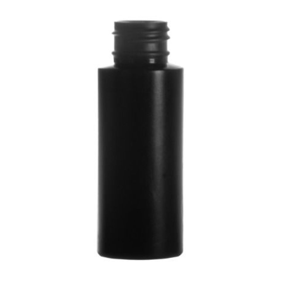 2 oz Cylinder Round HDPE Bottles - Black - Plastic Bottle | General Bottle Supply