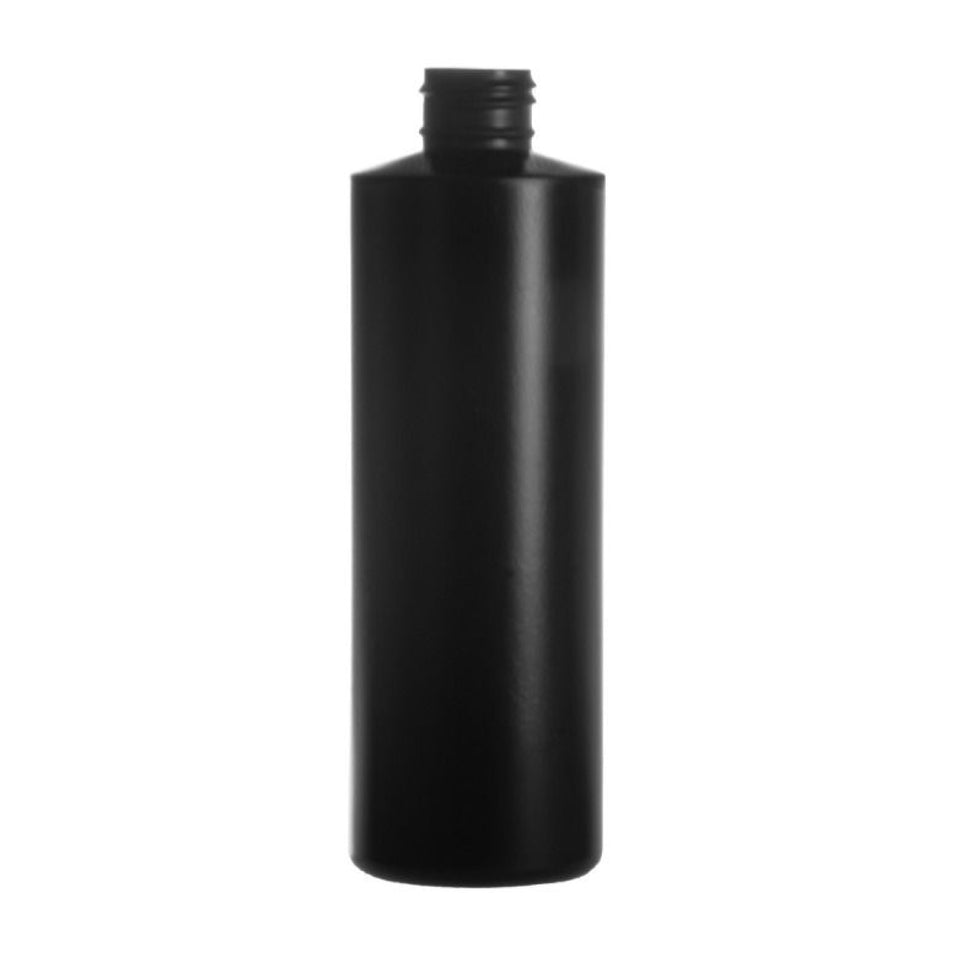 8 oz Cylinder Round HDPE Bottles - Black - Plastic Bottle | General Bottle Supply