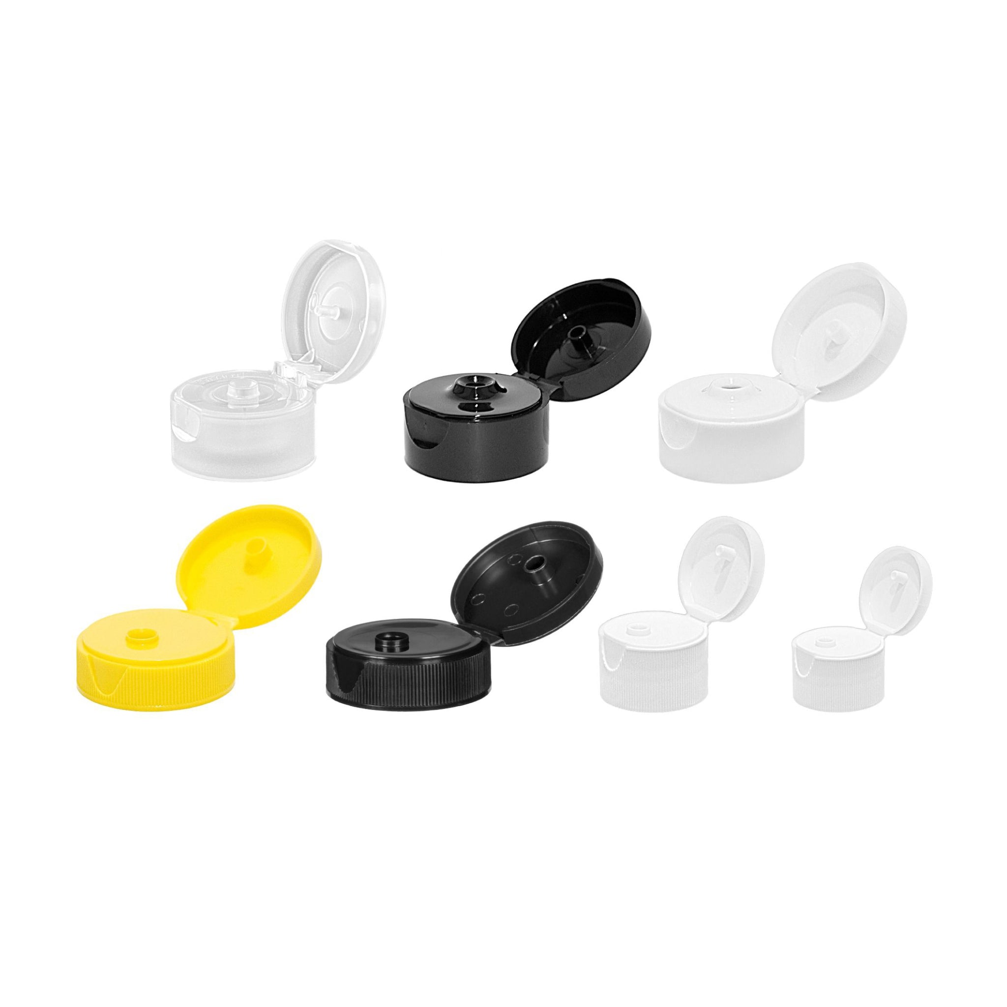 Hinged or Flip Top Caps - Black for PET (38/400) – General Bottle