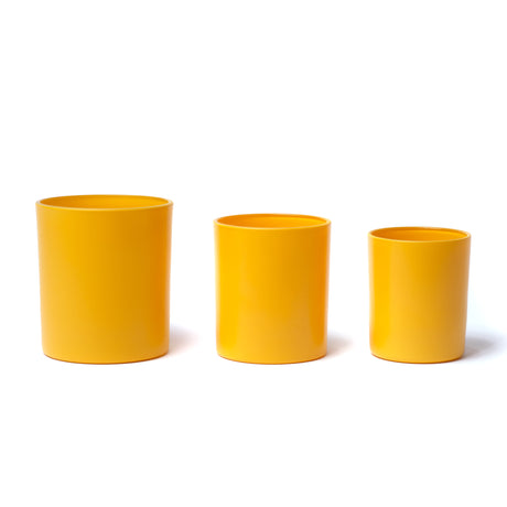 7oz Glass Candle Jar - Matte Orange (Mustard) - Glass Jar | General Bottle Supply