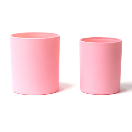 15oz Glass Candle Jar - Pink Frosted (Matte Pink) - Glass Jar | General Bottle Supply