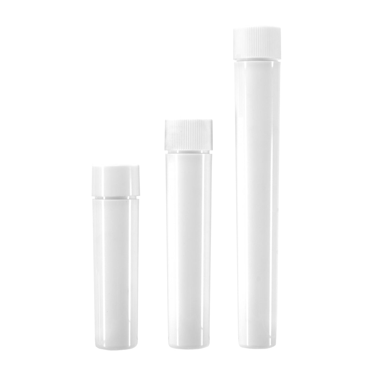 2.7" Tall 8 ml PP Tube (16mm) - White - Plastic Tube | General Bottle Supply