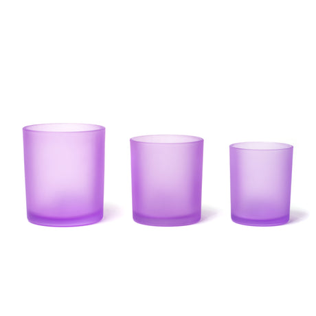 15oz Glass Candle Jar - Purple Frosted - Glass Jar | General Bottle Supply