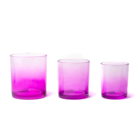 10oz Glass Candle Jar - Purple Gradient (Fuchsia) - Glass Jar | General Bottle Supply