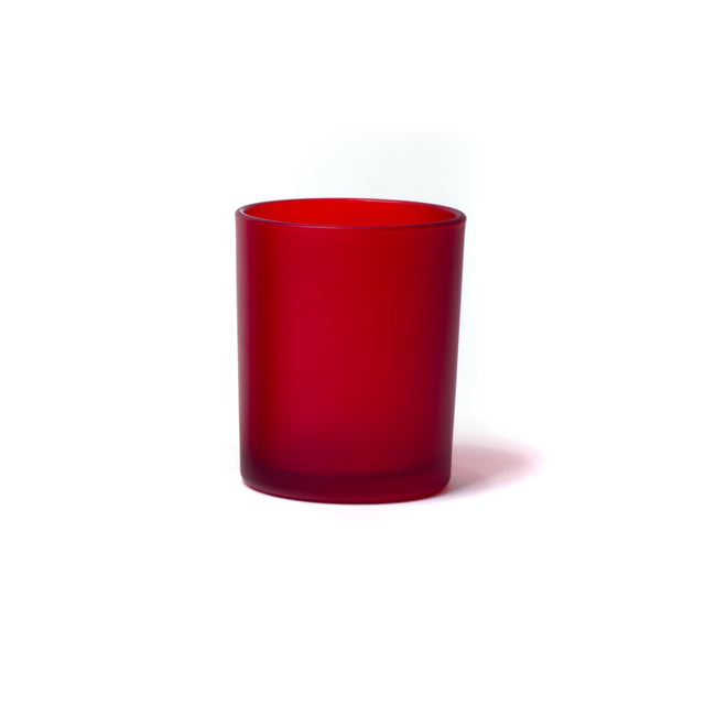 7oz Glass Candle Jar - Red Frosted - Glass Jar | General Bottle Supply