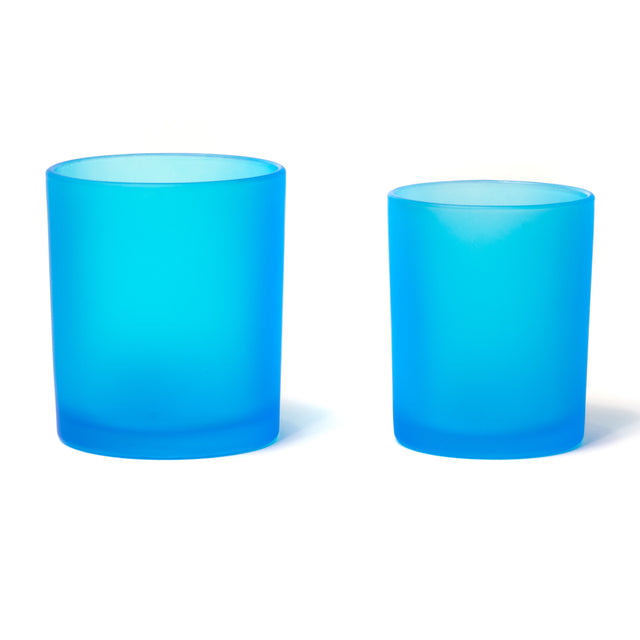 7oz Glass Candle Jar - Sky Blue Frosted - Glass Jar | General Bottle Supply