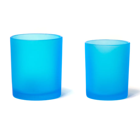 7oz Glass Candle Jar - Sky Blue Frosted - Glass Jar | General Bottle Supply