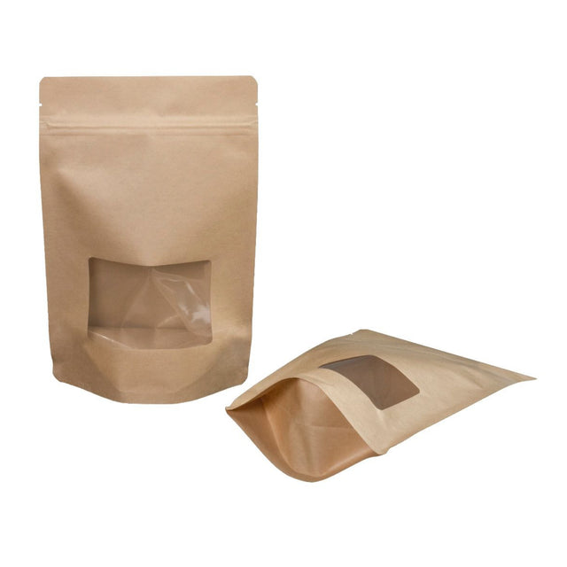 8 oz Stand Up Pouch Flexible Packaging - Natural with Window - Flexible Packaging | General Bottle Supply