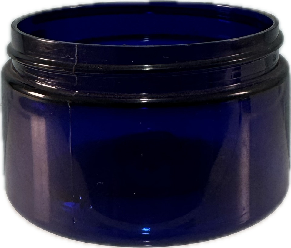 4 oz Wide Mouth PET Jars - Blue (Low Profile) - Plastic Jar | General Bottle Supply