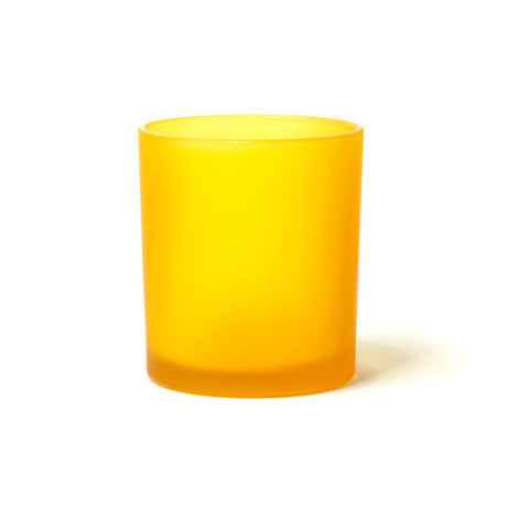 15oz Glass Candle Jar - Yellow Frosted - Glass Jar | General Bottle Supply