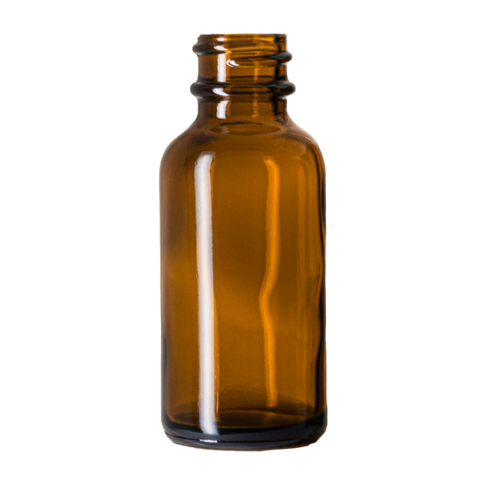 1 oz Boston Round Bottle - Amber - Glass Bottle | General Bottle Supply